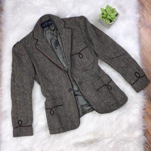 Ralph Lauren Chevron Western Wool Blazer Like New